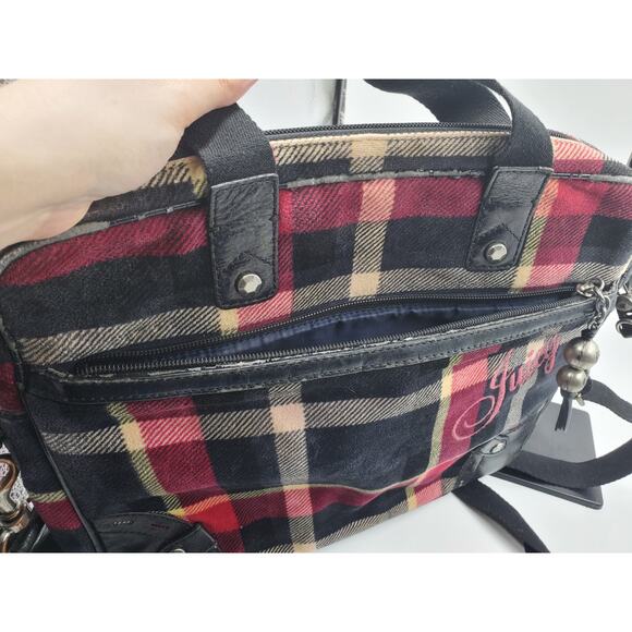 Juicy Couture - Red Plaid Laptop Bag Y2K Vintage Rare! - Picture 11 of 16